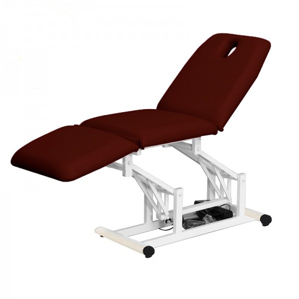 Civière électrique à trois corps Kinefis Quality : avec structure en acier soudé, trou et bouchon facial, sans roues et dossier inclinable Civière électrique à trois corps Kinefis Quality : avec structure en acier soudé, trou et bouchon facial, sans roues et dossier inclinable